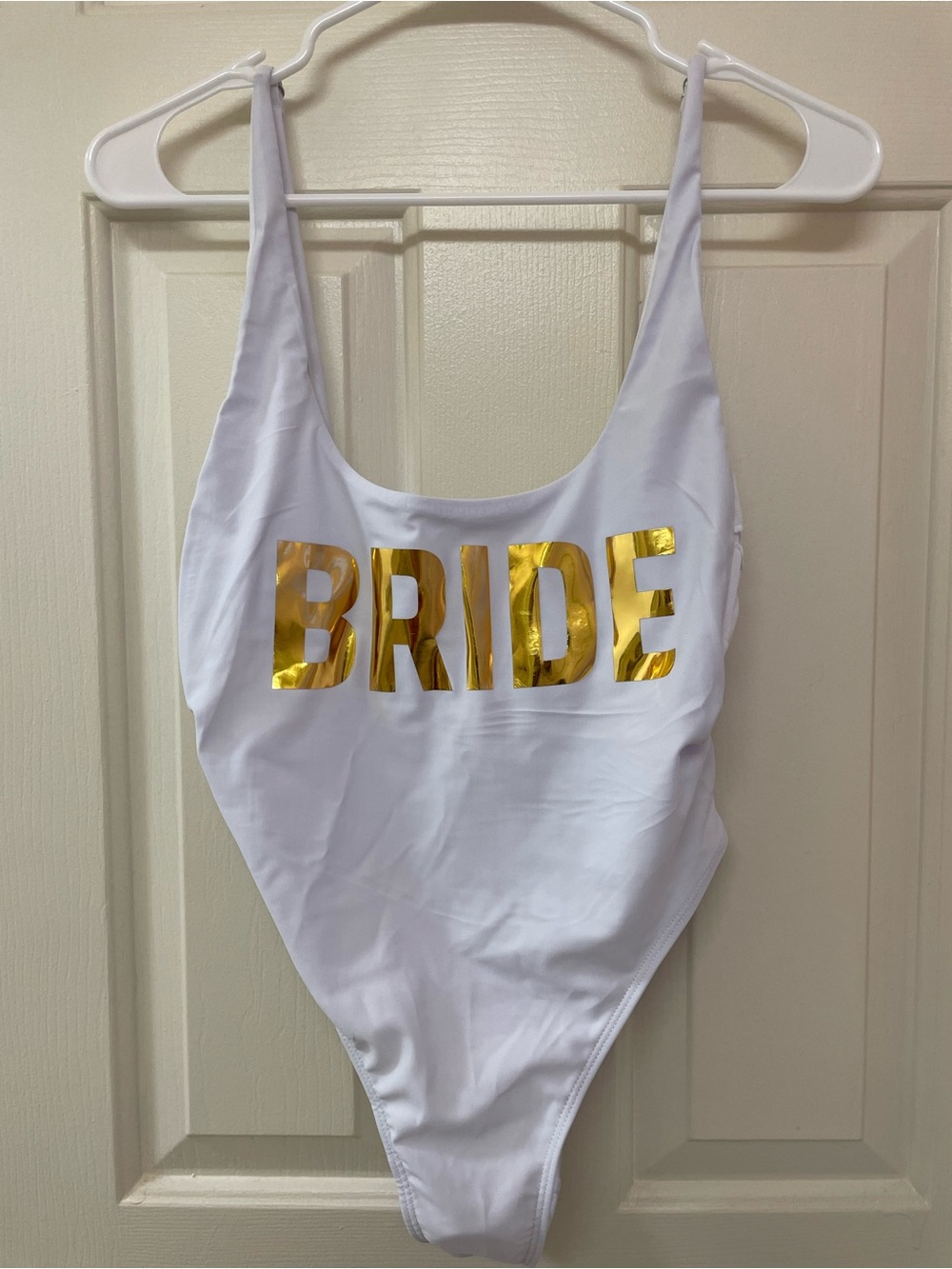 White 'BRIDE' One-Piece Swimsuit